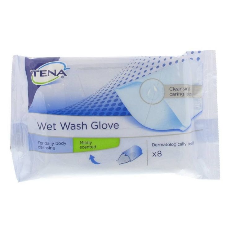 Tena Wet Wash glove 8 Pezzi